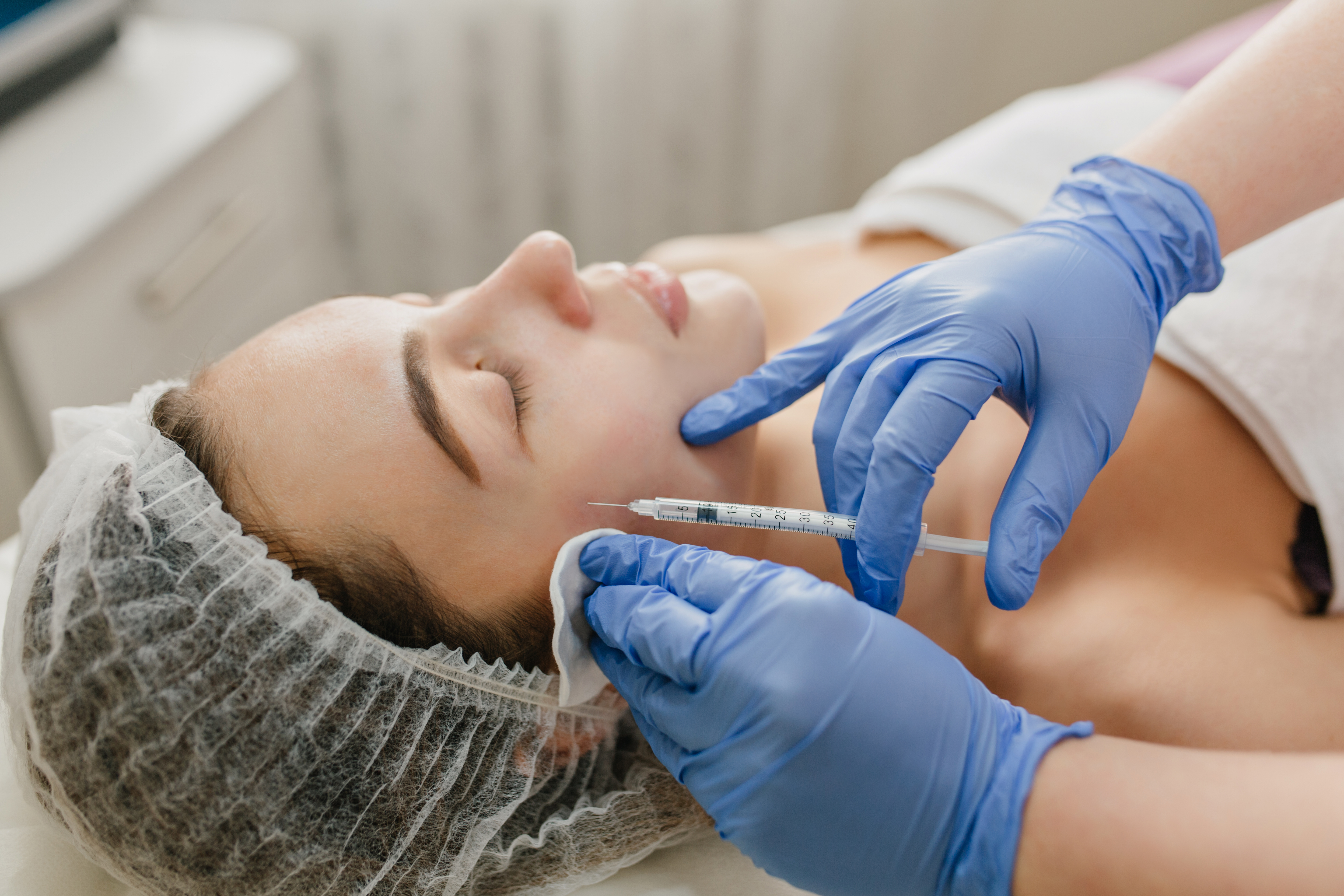 Woman receiving botox